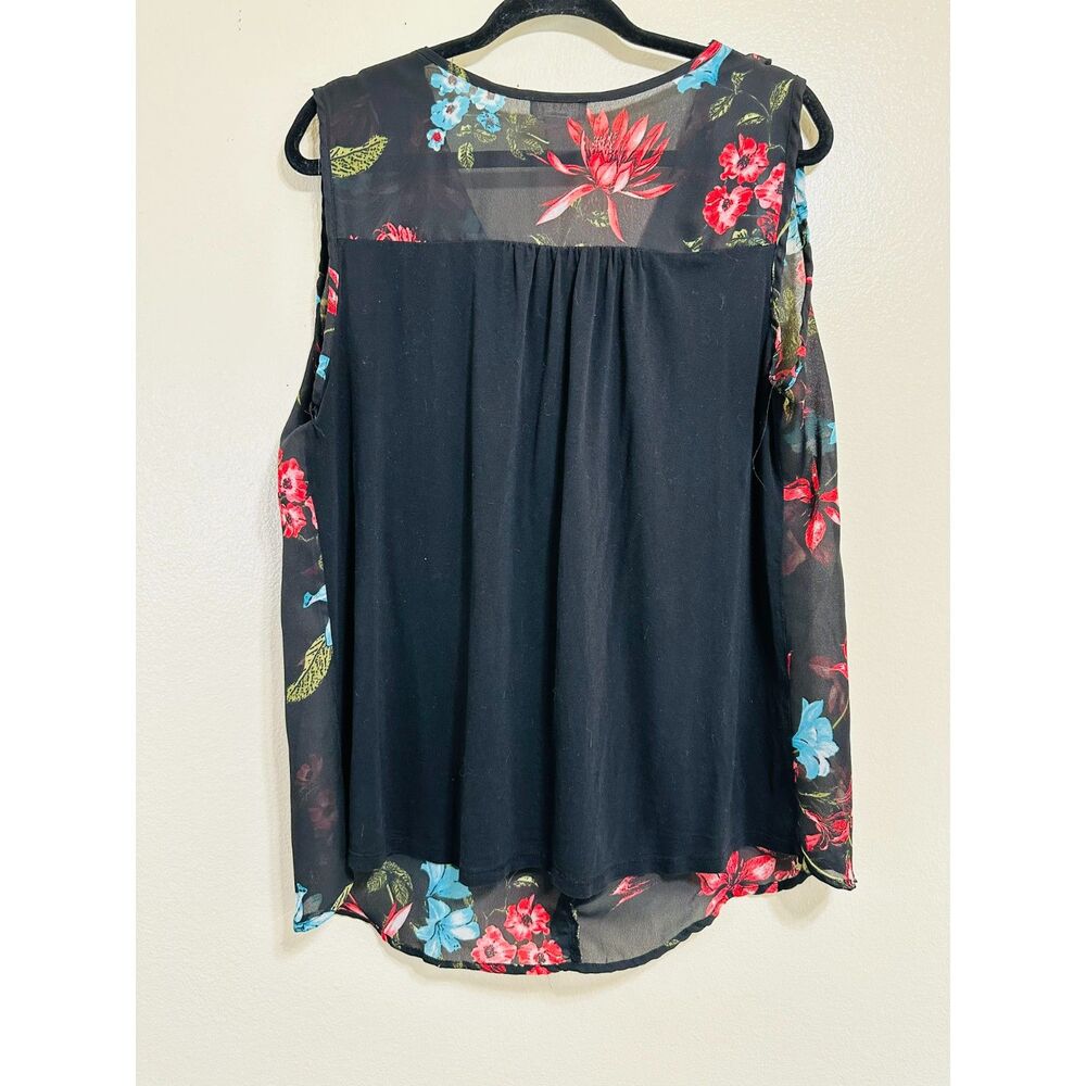 Tutta Bella Women's Plus Size Semi Sheer Front Ruffle Sleeveless Blouse, Size 2X - Picture 2 of 2